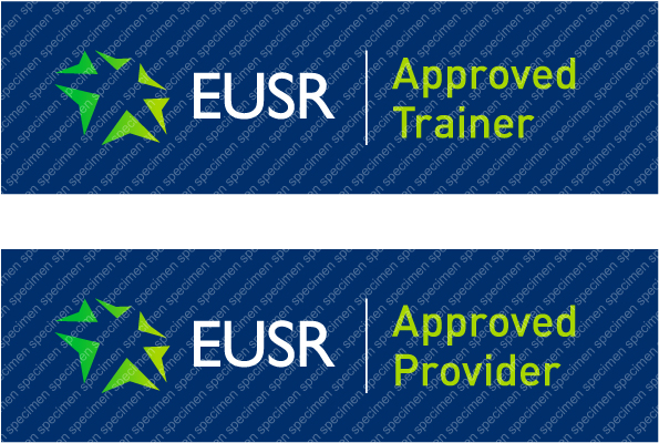 EUSR Approve Trainer and EUSR Approved Provider logos